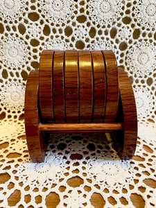 Posavasos cuadrado de madera natural, superventas, diseño de rayas, decoración de Mesa de Piedra de nogal de alta calidad - Product Image 3