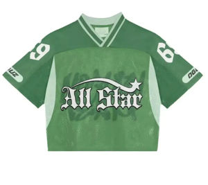 Ropa de calle Vintage de buena calidad para hombre, camiseta cuadrada de gran tamaño de malla hecha a medida, camiseta recortada de fútbol americano - Product Image 2