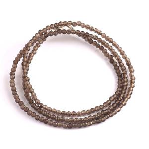 สร้อยคอลูกปัดคริสตัลสีน้ำตาลขนาด2มม. 3มม. สำหรับผู้หญิง - Product Image 1