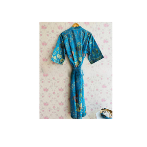 Cotton Kimono Long Printed Robe Unisex Clothing Bridesmaid Gift <b>Cardigan</b> Cotton Bath Robe Dressing Gown - Product Image 3