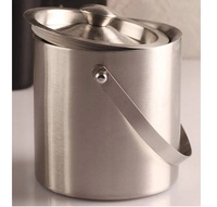 Vente en gros en usine seau à glace à boisson cylindrique en acier inoxydable avec nouveau design pour les boissons refroidisseur d'argent et conteneur