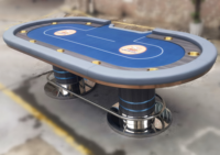 Table de Poker de Luxe Moderne Personnalisée 10 Joueurs 2.4m Tables de Casino Professionnelles de Blackjack Texas Hold'em avec Lumières LED et Chaises