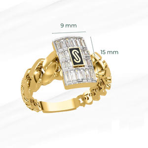 Bague en diamant plaqué or 18 carats Bague en or véritable massif entièrement glacée pour accessoires de bijoux de mode pour femmes - Product Image 5