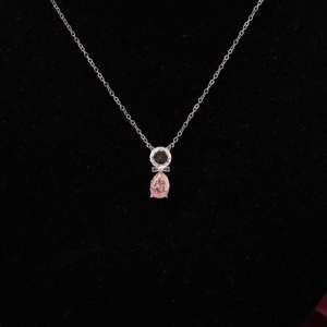 Customized <b>Pendant</b> Cat Shape <b>Pendant</b> With Round Pink Pear Lab Grown Diamond Made in 14KT <b>Solid</b> <b>Gold</b> Used All Occasions for Her. - Product Image 2