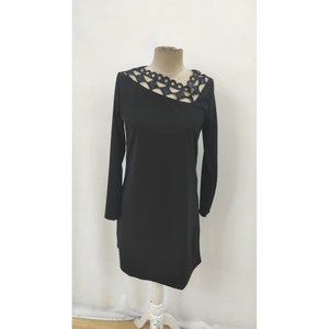 Vestido Mini de Crepé Importado con Cuello de Encaje y Manga Larga Elegante para Mujer de Jane's, para Fiestas Nocturnas y Ocasiones Elegantes - Product Image 5