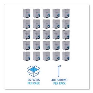 Pajitas de Plástico Jumbo Enrolladas Boardwalk de 7.75 Pulgadas, Blancas con Rayas Rojas, PP de 6 mm, para Fiestas, Bebidas, Té de Burbujas, 400 por Paquete, 25 Paquetes por Caja - Product Image 4