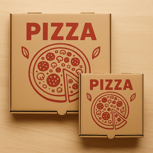 Boîte à pizza personnalisée avec logo, en papier kraft écologique, compatible micro-ondes, emballage biodégradable pour plats à emporter et livraison - Product Image 5