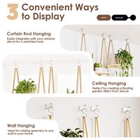Rak Tanaman Kayu 5 Tingkat untuk Dalam Ruangan, Gaya Boho, Rak Gantung Dinding untuk Pot Bunga, Display Stand di Ruang Tamu