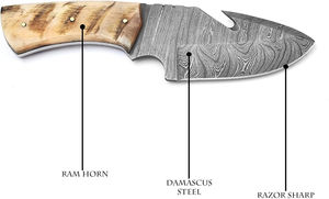 Couteau de chasse en acier damas fait à la main de qualité supérieure manche en bois de taille personnalisée pour la survie en camping en plein air supporté par OEM - Product Image 4
