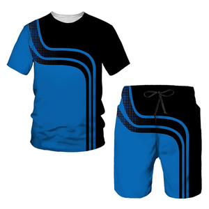 2 uds conjuntos moda verano Hombre Ropa Deportiva dos piezas chándal traje deportivo impreso camiseta Top + Pantalones cortos chándal ropa de marca masculina - Product Image 6