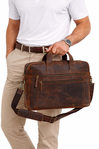 <b>Leather</b> Duffle <b>Bag</b> Unisex Vintage Travel <b>Bag</b> Eco-Friendly Lightweight Durable Overnight <b>Bag</b> for <b>Men</b> and Women - Product Image 4