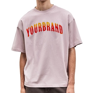 T-shirt oversize en jersey 100% coton lourd, respirant, anti-plis, 350g, personnalisable avec logo, pour homme, style hip-hop - Product Image 1