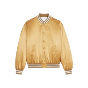 Custom Men's High Quality Winter Satin Varsity <b>Jacket</b> XL Casual Satin Button Up Breathable Embroidery Satin Baseball <b>Jacket</b> - Product Image 1