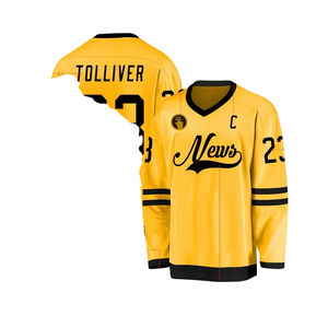Maillots de hockey sur glace vierges en gros à prix avantageux, personnalisez-les, 100% polyester, séchage rapide et respirant, service ODM OEM disponible - Product Image 6