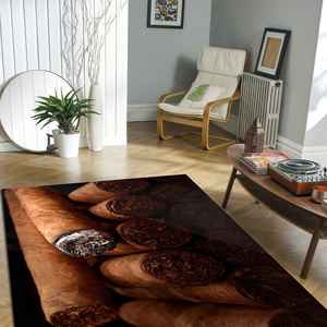 Alfombra de Lana con Estampado de Cigarros, Diseño Digital Inspirado en el Tabaco, Ecológica, Grosor Medio, con Base de Látex - Product Image 2