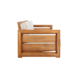 Canapé d'extérieur en teck massif contemporain, canapé de patio robuste avec coussins imperméables pour jardin, hôtel ou villa - Product Image 4