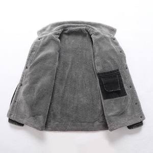 Veste en jean épaisse avec poches en polaire personnalisées pour hommes, vestes pour hommes - Product Image 5