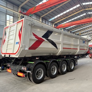 50 80 100 tấn 4 bánh xe bán Trailer phẳng phẳng phẳng Trailer bán Trailer Hộp thủy lực Dumper Trailer 60 CBM Dumper container tipper - Product Image 3