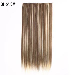 Extensiones de Cabello Sintético Liso con Clip, Postizo Completo para Cabeza, Fibra Resistente al Calor para Mujeres - Product Image 4