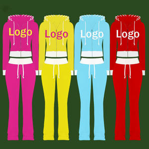 Ensembles pour femmes, survêtement personnalisé à imprimé camouflage, coton lourd, logo délavé, streetwear, pantalon de survêtement ample et ensembles de sweat-shirts - Product Image 6