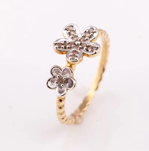 แหวนประดับเพชรรูปดอกไม้บาน925เงินเกรดพรีเมี่ยมแหวนประดับเพชรสดใสลายดอกไม้น่ารักแหวนของขวัญเครื่องประดับแบบมินิมอล - Product Image 1
