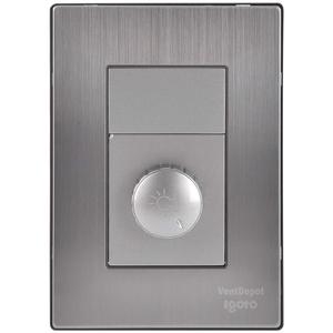 Regulador de Luz con Placa, MXIUL-001, 1 Pieza, Atenuador, 127VAC, 60Hz, Plateado, Acero Inoxidable/PC. - Product Image 1