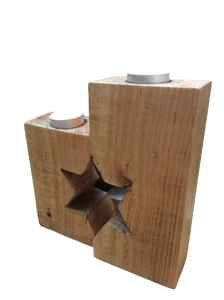 Meilleure vente de bougeoirs en bois de ferme, ensemble de 3 bougeoirs en bois faits à la main - Product Image 4