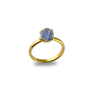 Anillo de tanzanita Natural, Plata de Ley 925, oro de Vermeil, piedra rugosa, oro electrochapado, GEMA, Plata de ley - Product Image 1