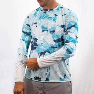 Diseño de camuflaje sublimación impresa personalizada cuello redondo rendimiento UPF 50 + manga larga nuevo estilo ropa de pesca camisas - Product Image 2
