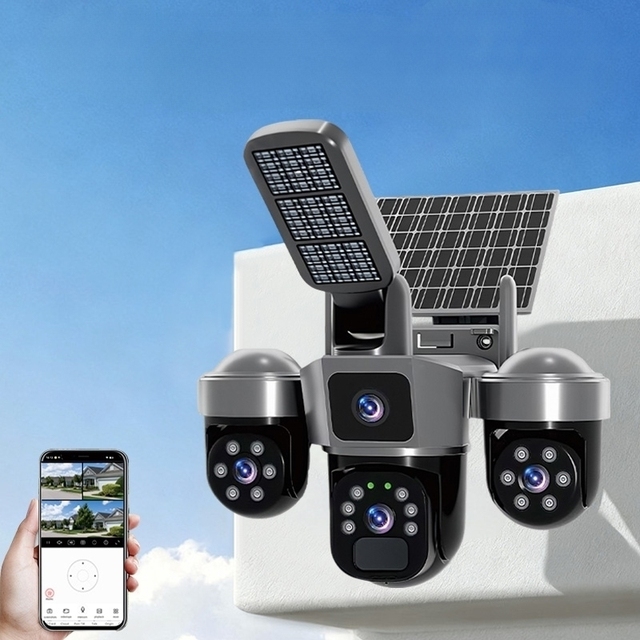 Solar Battery 4G LTE WiFi Wireless Outdoor Camera PTZ Full HD IP66 Waterproof AI Motion Tracking Cloud Storage for Home Security