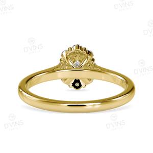 14/18kt 0,50 TCW corte ovalado diamante natural racimo clásico 18K anillo de compromiso de oro con Halo para fiesta de aniversario de boda - Product Image 4