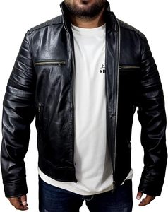 Veste d'hiver pour hommes Veste chaude de vente en gros de style cuir blanc de haute qualité - Product Image 4