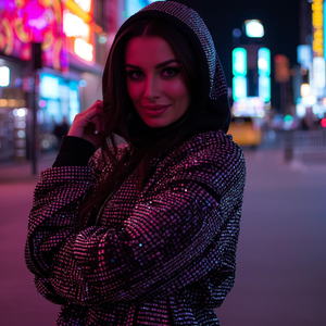 Sweat-shirt à capuche en polaire polyester/nylon avec strass, design numérique en cristal, options OEM/ODM, prix usine - Product Image 1