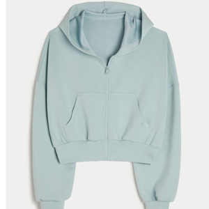 Sudadera corta de algodón con logotipo personalizado para mujer - Product Image 6