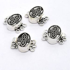 Single Multi-Strand 21x17x8MM Marquise Bali Box Broche 18K Chapado en oro Componentes de fabricación de joyas geométricas - Product Image 4