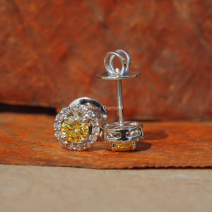 Pendientes colgantes de aro de diamante de corte redondo cultivado en laboratorio 0,75 CTW OEM al por mayor certificado CVD 1 regalo de aniversario de oro - Product Image 2