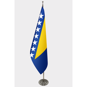 Custom 3x5ft Bosnian-Herzegovinian Official Indoor <b>Flag</b> with Digital Printing Silk Cotton Aluminum <b>Pole</b> Custom Logo - Product Image 1