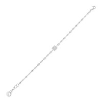 Pulsera de tenis clásica y elegante de oro rosa con dije de la paz, cierre de pinza de langosta, joyería delicada para bodas con moissanita, ideal para fiestas.