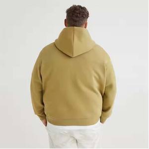 Wholesale Plus Size 330g Pure Cotton Unisex French Terry Custom logo Plain Blank Women's Men's Zipper-up Pullover <b>Hoodies</b> - Product Image 4