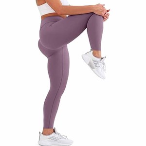 New Design Custom Logo Elastic Nylon Plus Size High Waist Tight Sport No T-line <b>Nude</b> Feel Sport Yoga Gym Women Leggings - Product Image 4