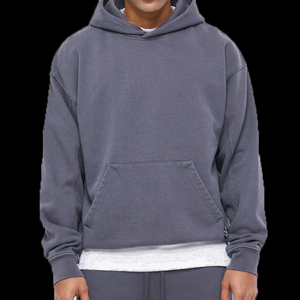 Épais lourd blanc à capuche goutte épaule hommes sweat 500 460 400 Gsm Logo personnalisé français éponge lourd surdimensionné à capuche - Product Image 4