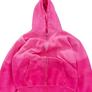 Nuevo logotipo personalizado lavado ácido sol se desvanece sólido 100% algodón peso pesado impreso ropa de calle de gran tamaño pulóver transpirable liso sudaderas con capucha - Product Image 4