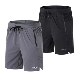 Men's High Quality Summer Workout Running <b>Shorts</b> Breathable Quick Dry Lightweight Solid Anti-Uv Eco-Friendly <b>Zip</b> <b>Pockets</b> Custom - Product Image 1