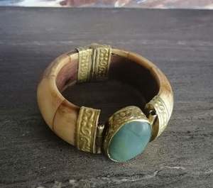 Handcrafted Brass Bone Cuff <b>Bracelet</b> Unique Tribal <b>Inspired</b> Adjustable Brass Cuff for Men and Women Statement Jewelry Accessory - Product Image 3