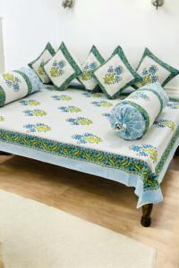 Giới Hạn Bộ 8 Pcs <span class=keywords><strong>Diwan</strong></span> Thiết Lập Tay Khối In <span class=keywords><strong>Diwan</strong></span> Bộ Giá Thấp Vua Kích Thước In Mềm Mại Thoải Mái Mùa Hè Cho Khách Sạn Nhà - Product Image 2