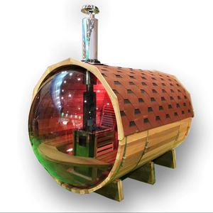Sauna <span class=keywords><strong>a</strong></span> Botte in Legno di Hemlock Personalizzata per 4-8 Persone, Moderna e Lussuosa, con <span class=keywords><strong>Stufa</strong></span> <span class=keywords><strong>a</strong></span> <span class=keywords><strong>Legna</strong></span> per Casa al Mare - Product Image 1