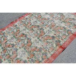 Tapis de grande surface turc vintage classique rouge vert Patchwork Design laine matériau Latex Rectangle pour tapis de chambre d'adolescent 5.2x8.5 pieds - Product Image 5