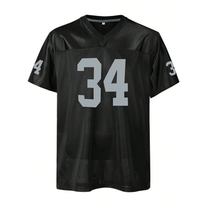 Maillot de football américain en maille vintage respirant de qualité supérieure pour homme avec logo personnalisé - Product Image 2