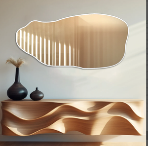 Rregular Modern <b>Mirror</b>, Asymmetric <b>Gold</b> Framed <b>Mirror</b>, Aesthetic Wall <b>Mirror</b> - Product Image 3
