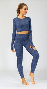 Ensemble de sport sans couture 2 pièces pour femme, taille mi-haute, respirant, en polyester/coton, avec logo personnalisé, idéal pour le fitness et le yoga - Product Image 5